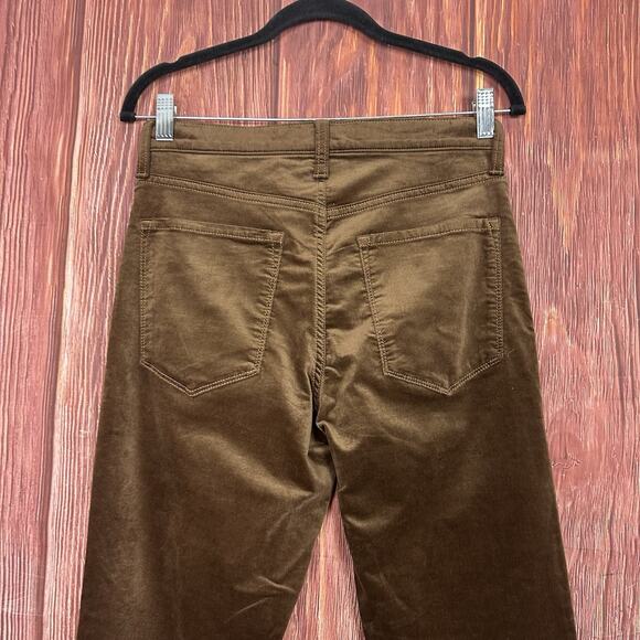 Banana Republic Woman's High Rise Flare Velvet Pants in Coconut Brown Size 27 - Picture 5 of 6